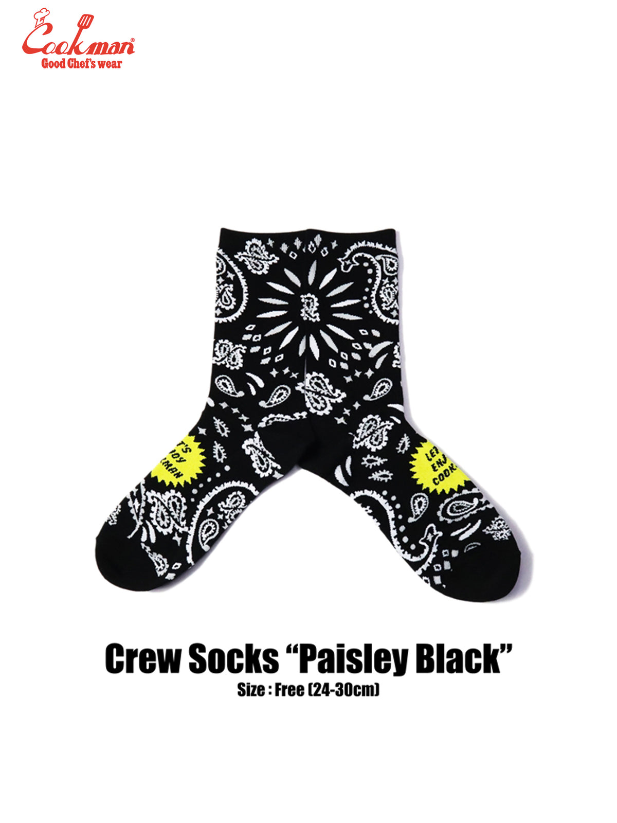 Crew Socks - Paisley : Black