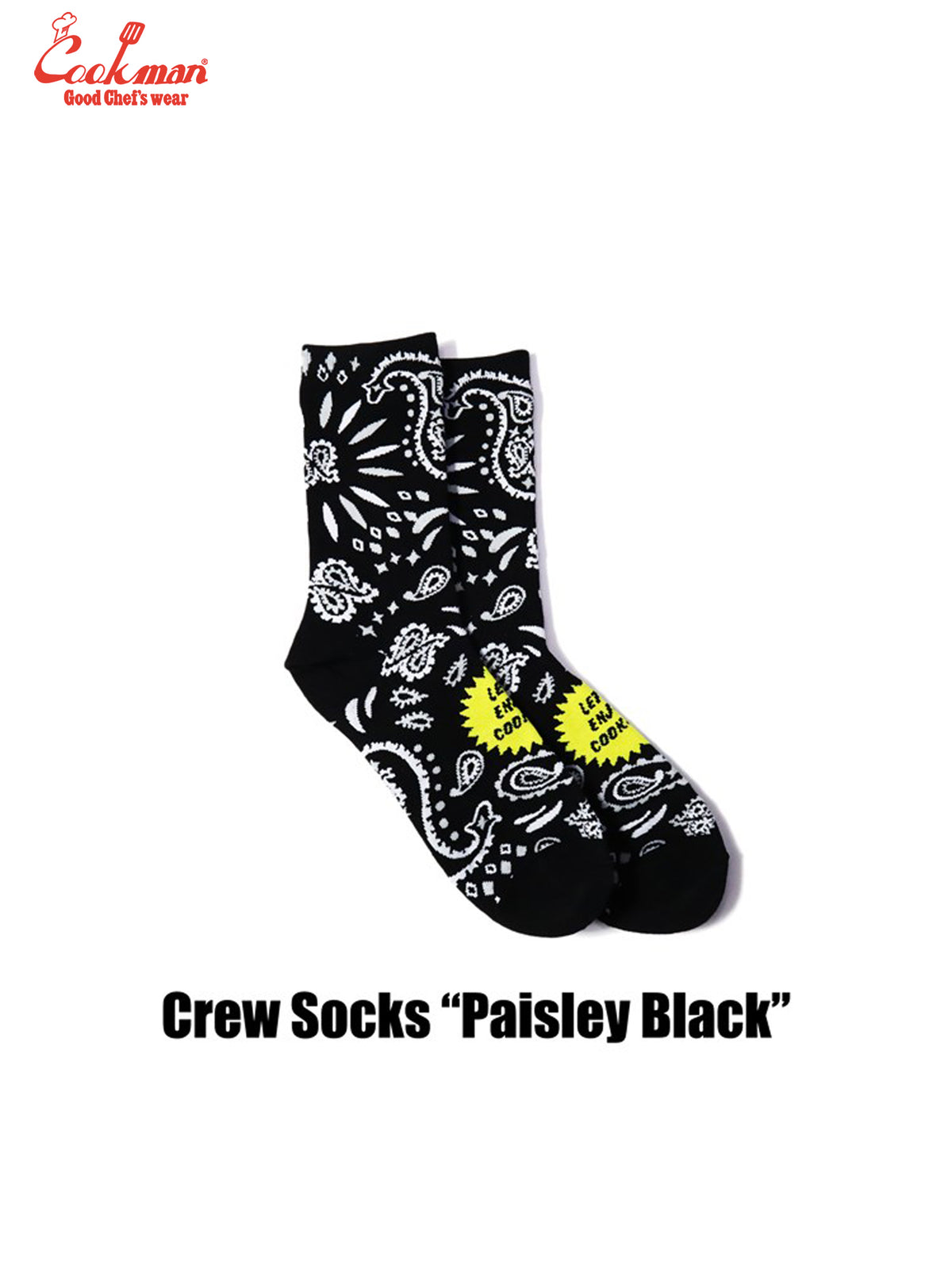 Crew Socks - Paisley : Black