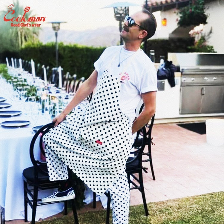 Cookman Long Apron - Dots : White