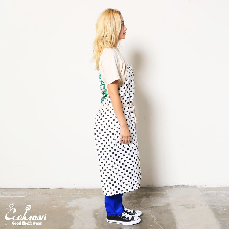 Cookman Long Apron - Dots : White