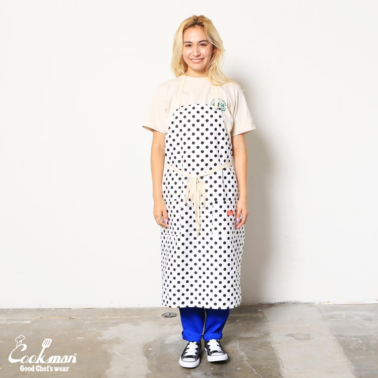 Cookman Long Apron - Dots : White