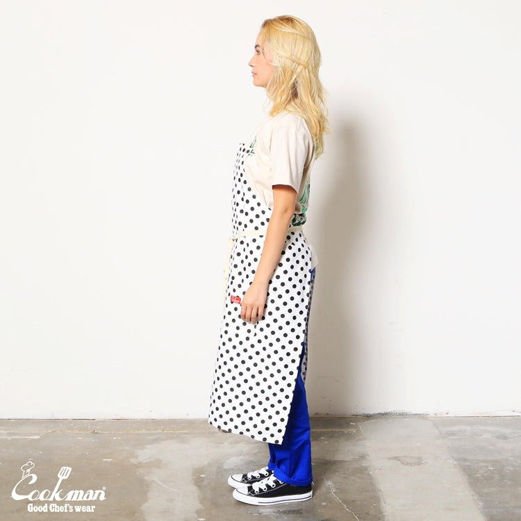 Cookman Long Apron - Dots : White