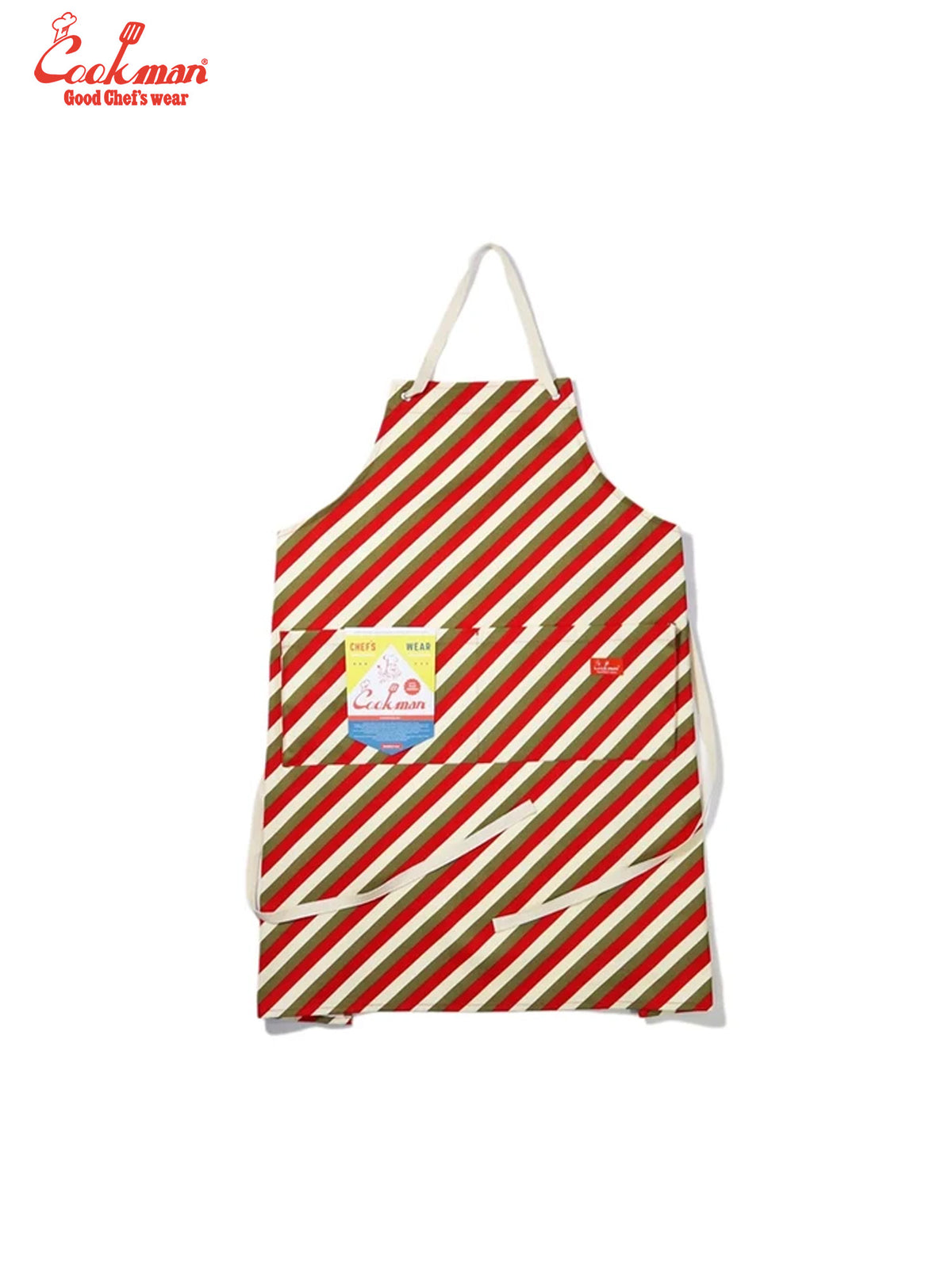 Wide Pocket Apron - Candy Stripe : Red