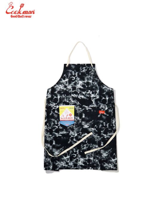 Wide Pocket Apron - Marble : Black