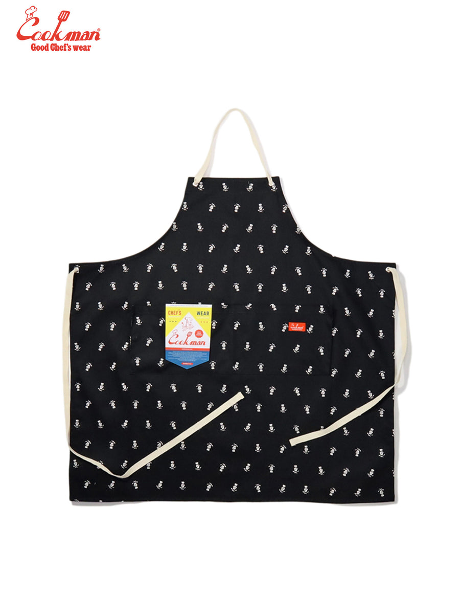 Wide Pocket Apron - Skull : Black