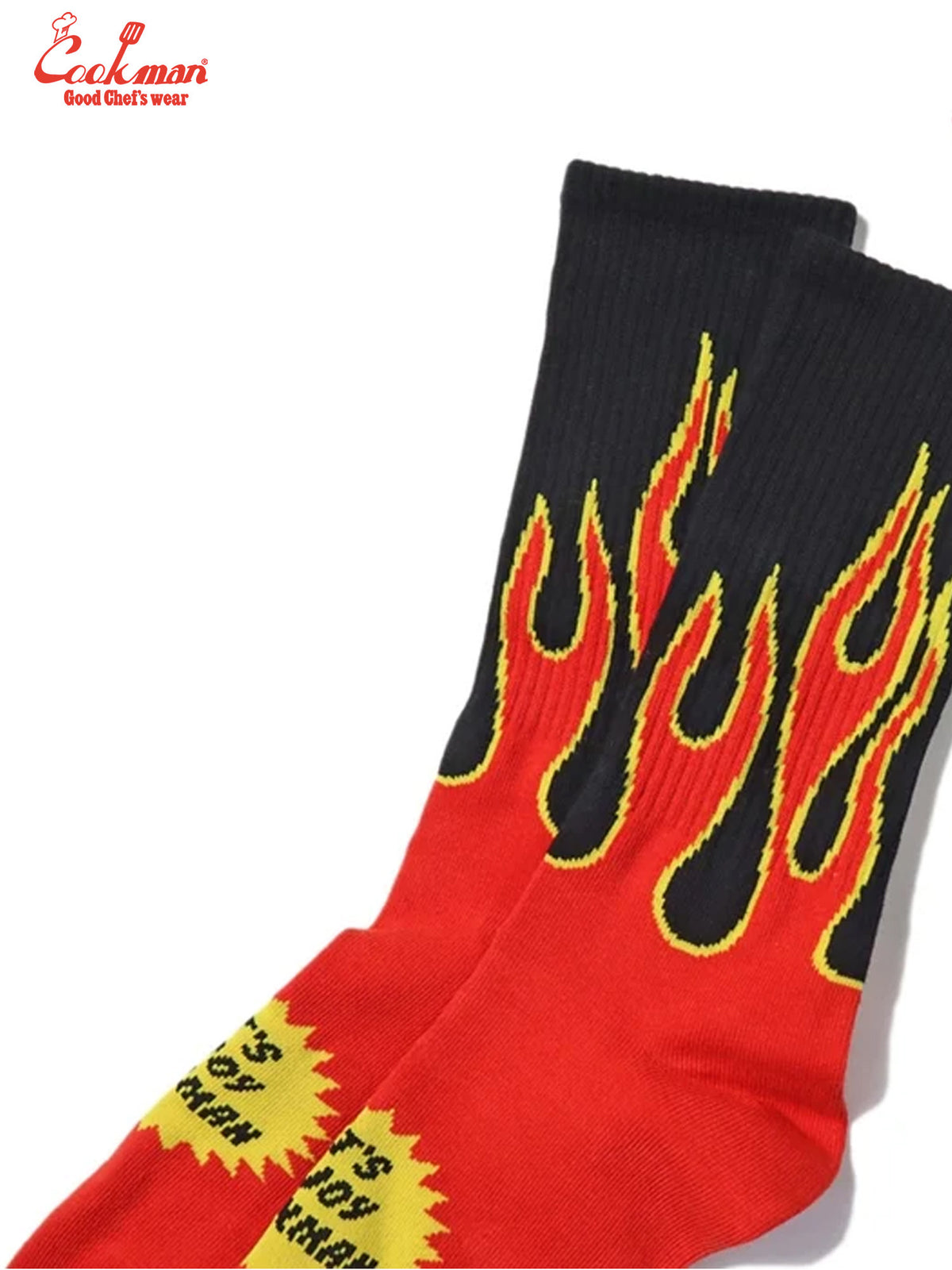 Rib Crew Socks - Flame : Black / Red
