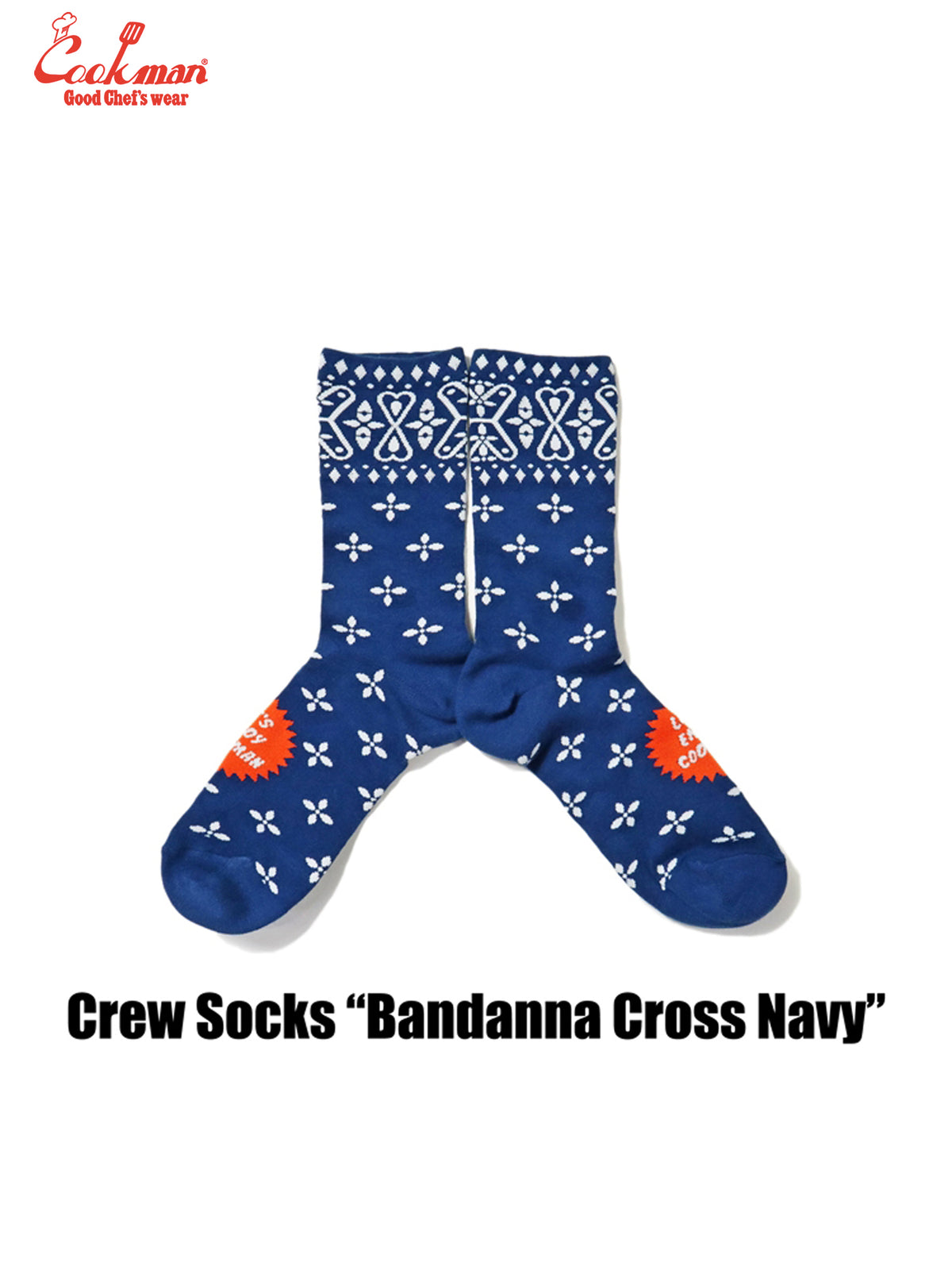 Crew Socks - Bandanna Cross : Navy
