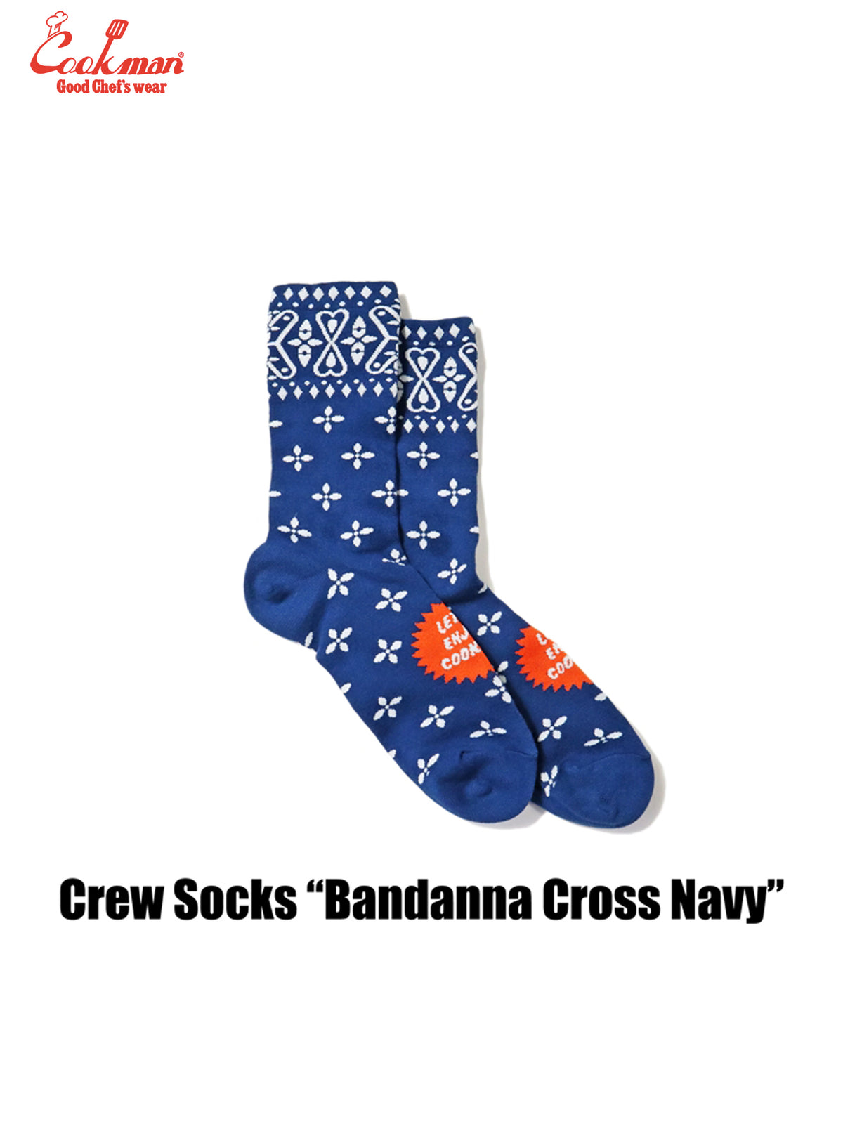 Crew Socks - Bandanna Cross : Navy