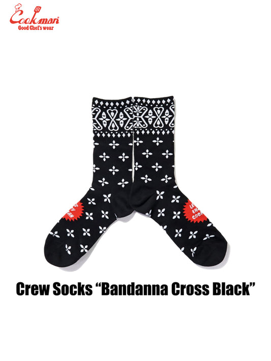 Crew Socks - Bandanna Cross : Black