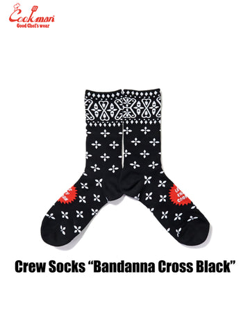 Crew Socks - Bandanna Cross : Black