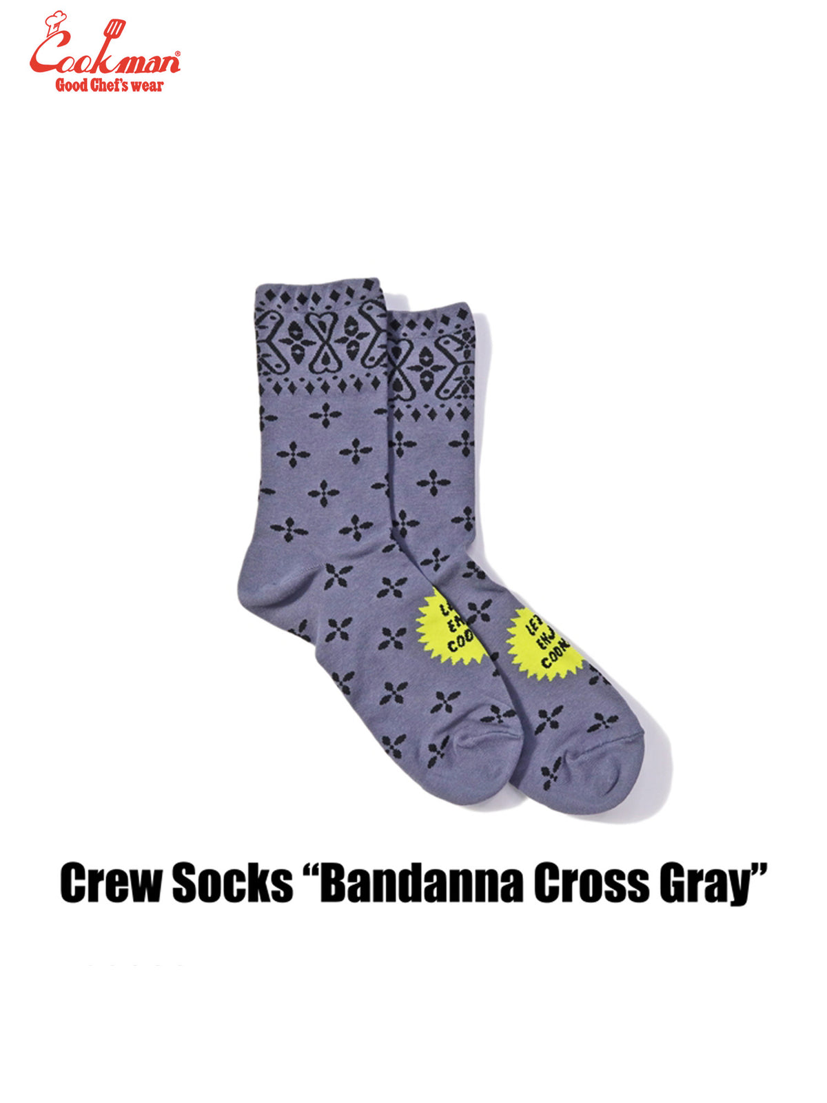 Crew Socks - Bandanna Cross : Gray
