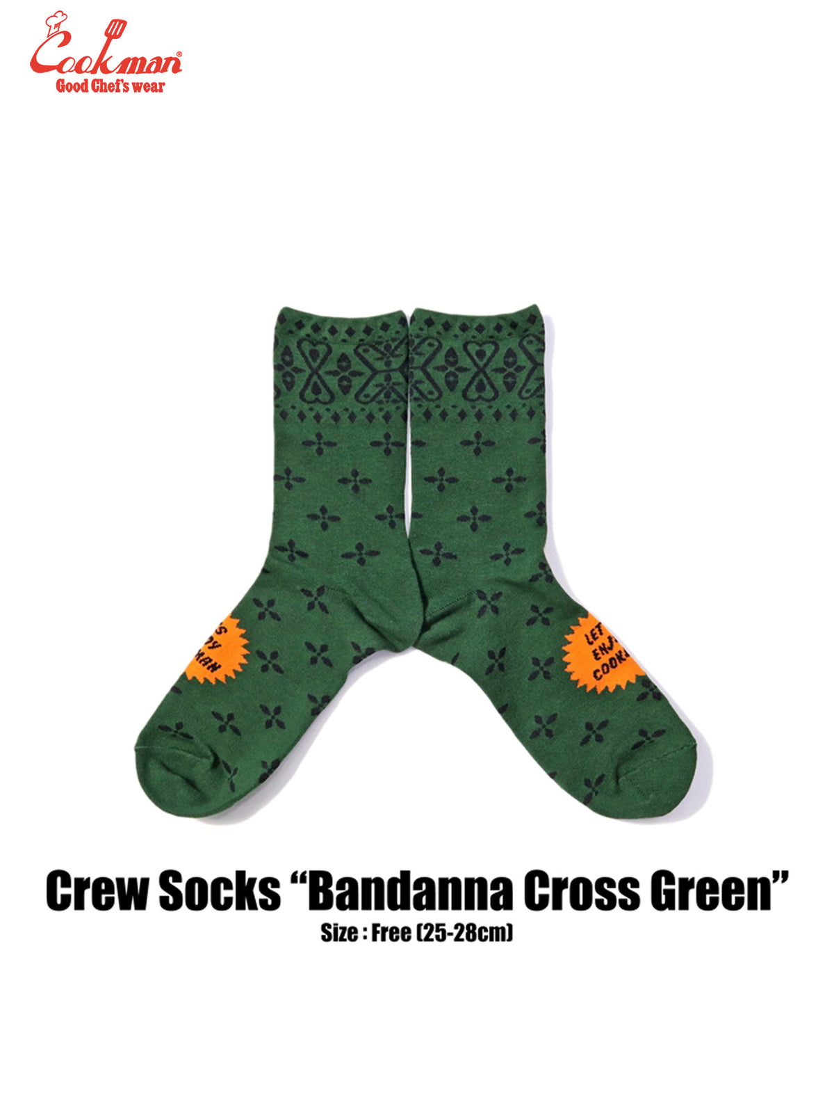 Crew Socks - Bandanna Cross : Green