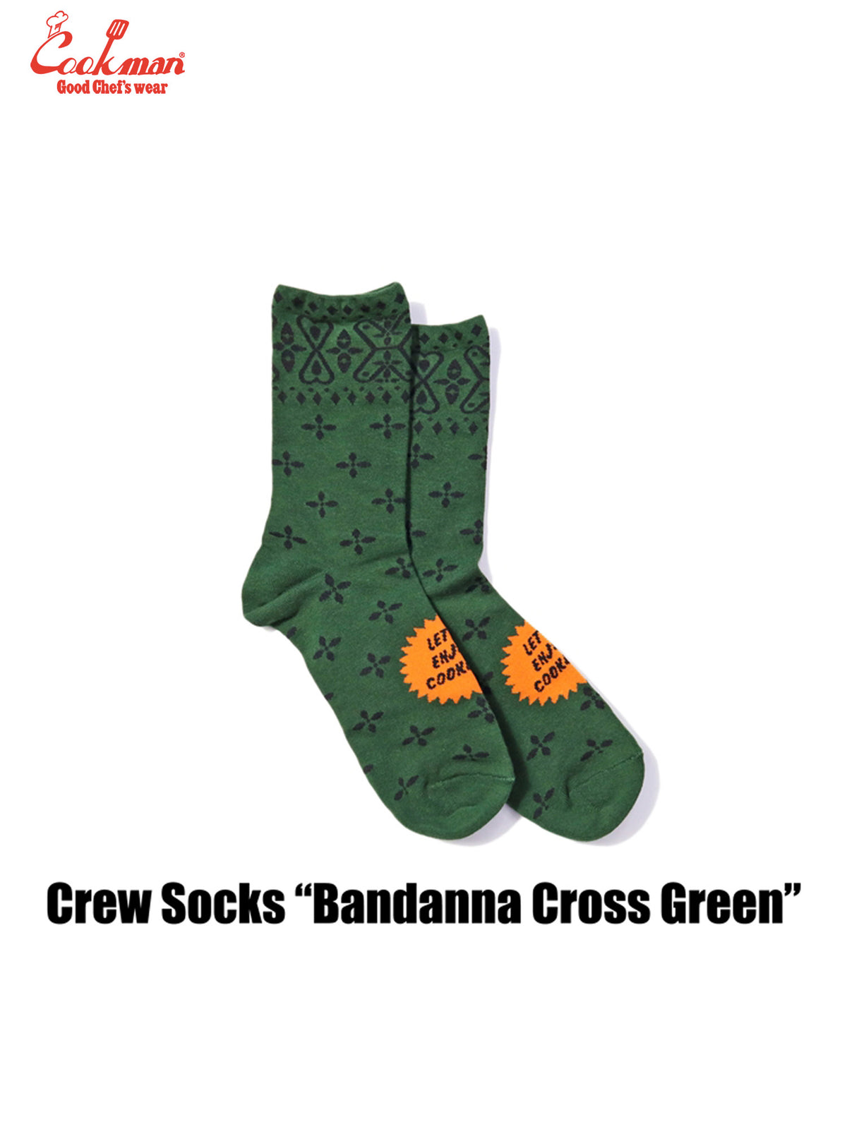 Crew Socks - Bandanna Cross : Green