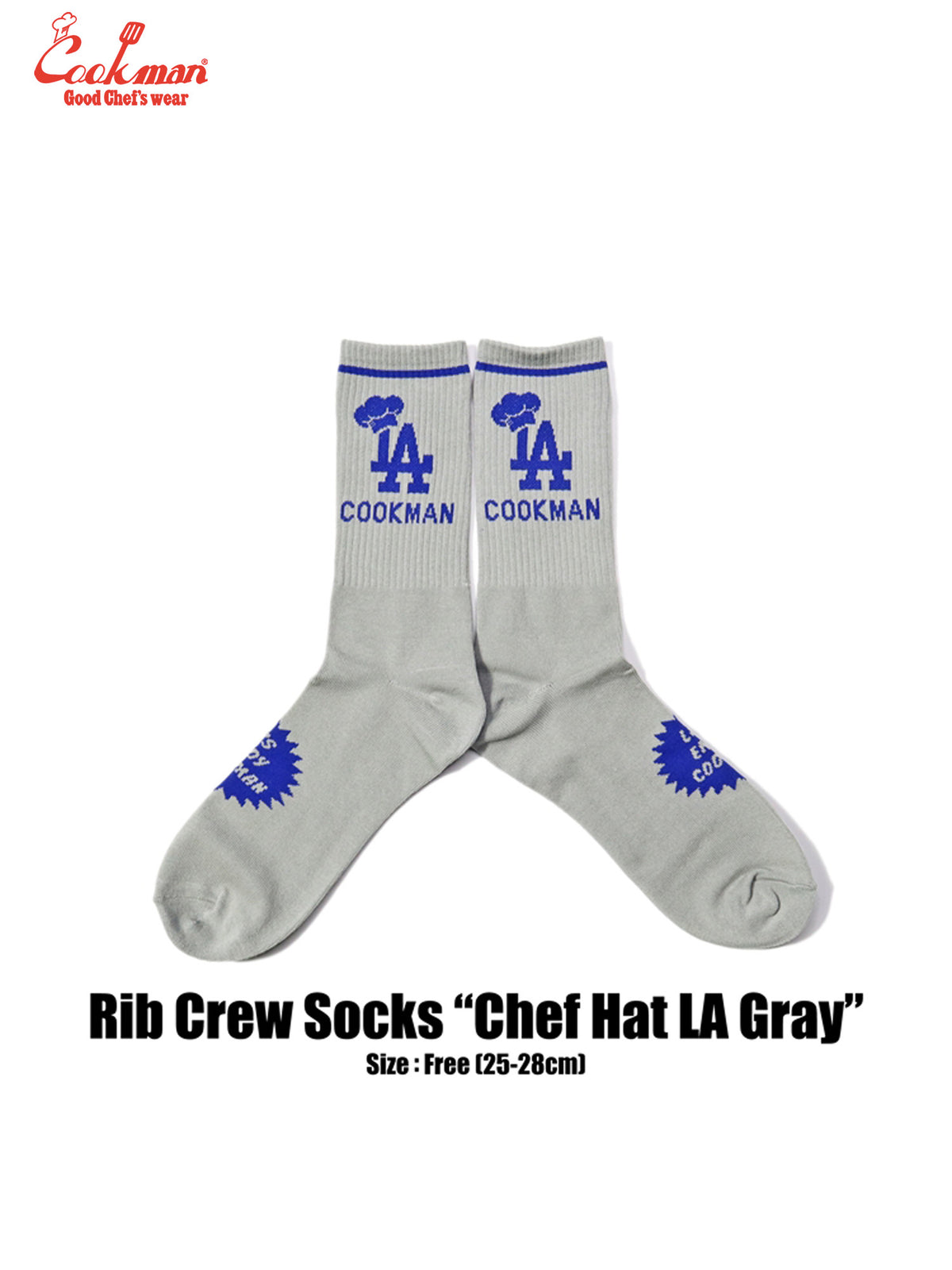 Rib Crew Socks - Chef Hat LA : Gray