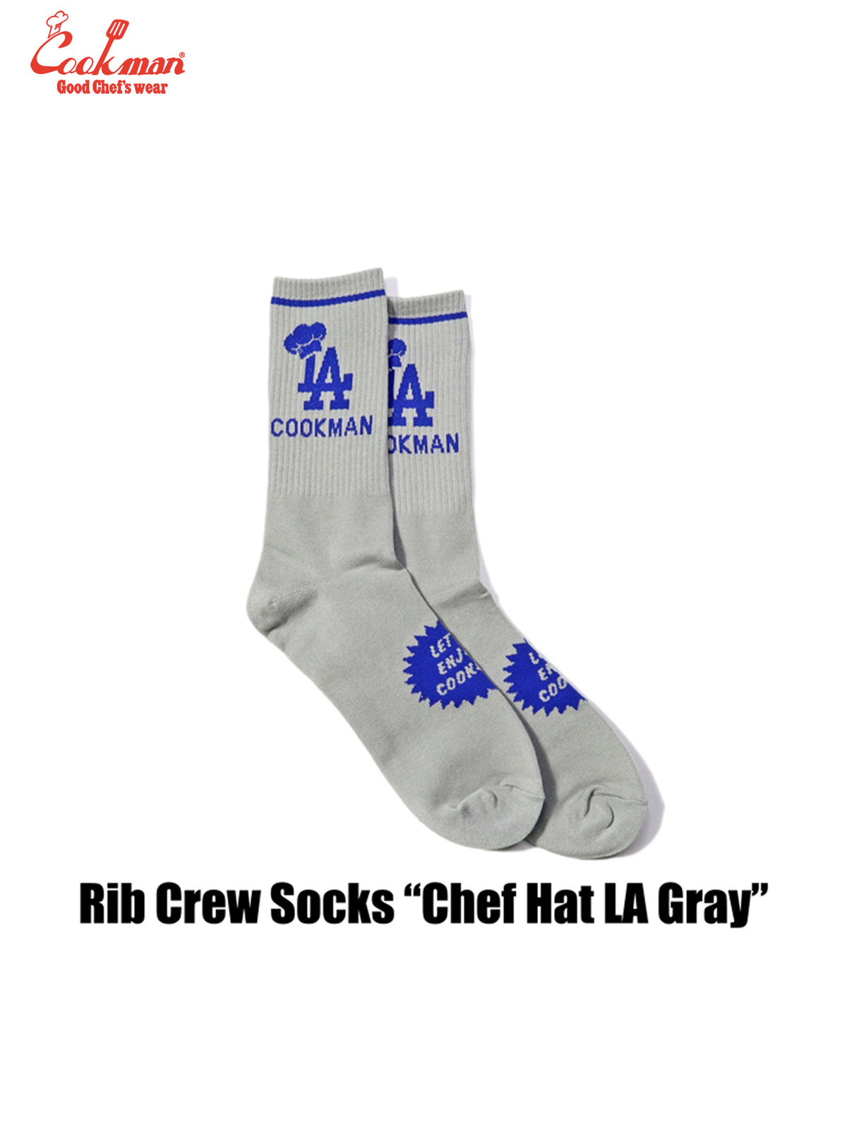 Rib Crew Socks - Chef Hat LA : Gray