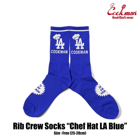 Rib Crew Socks - Chef Hat LA : Blue
