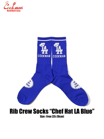 Rib Crew Socks - Chef Hat LA : Blue