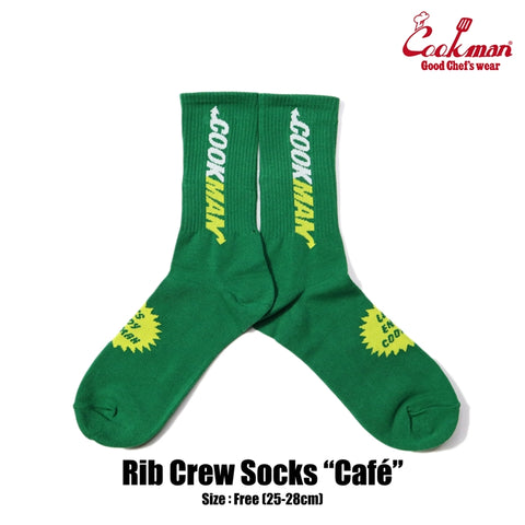 Cookman Rib Crew Socks - Cafe