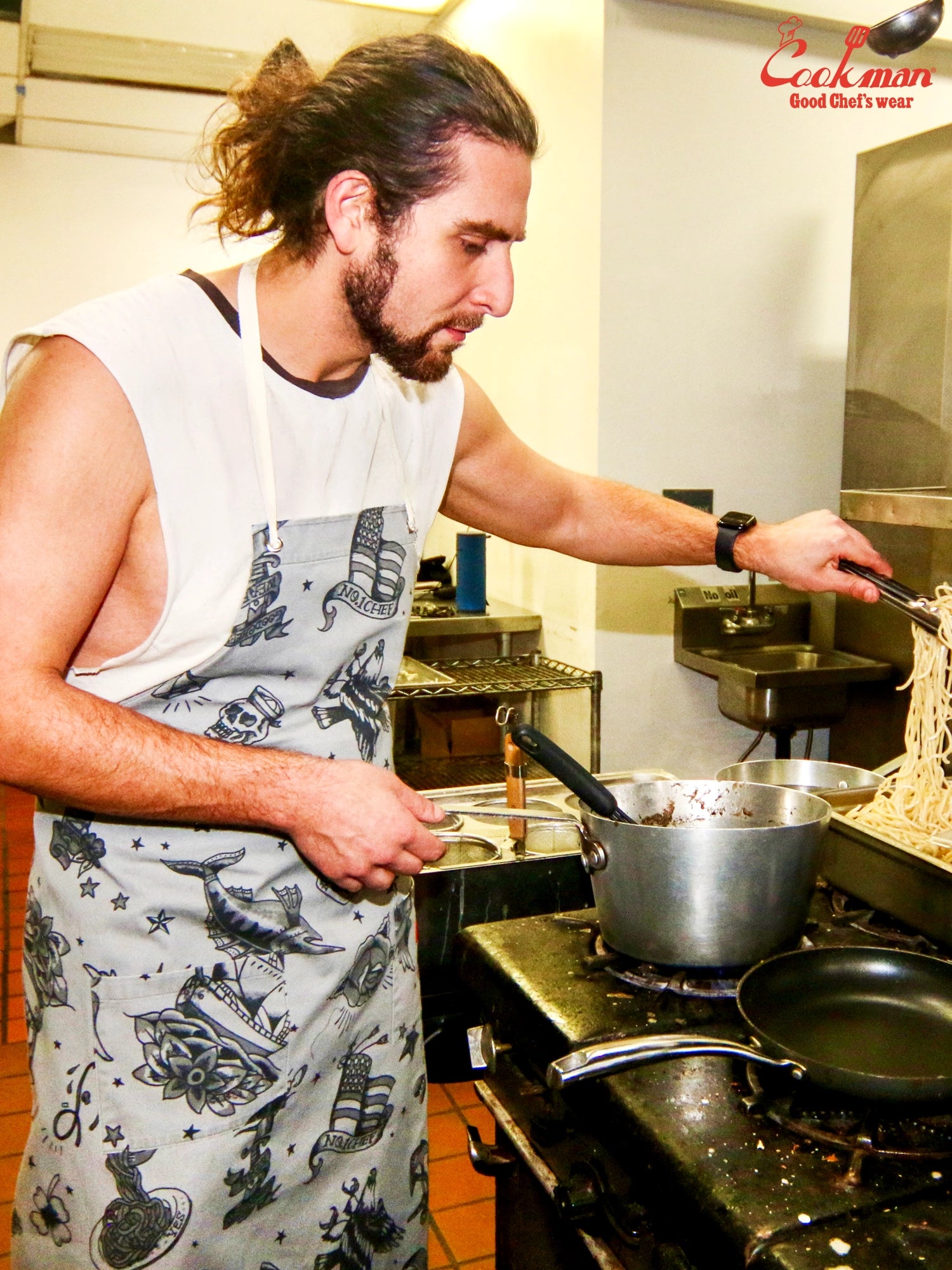 Long Apron - Old Tattoo : Gray