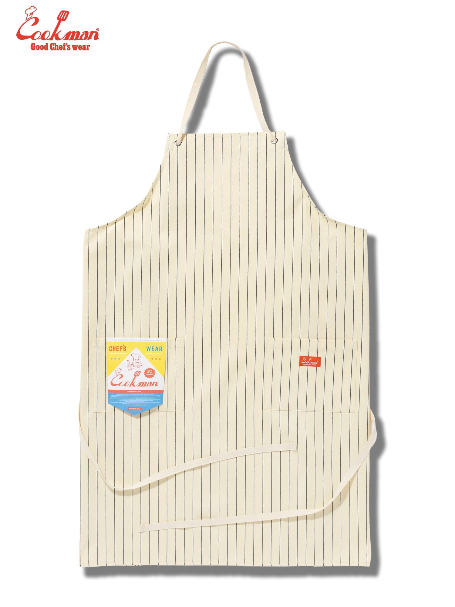 Long Apron - Herringbone Stripe : Cream