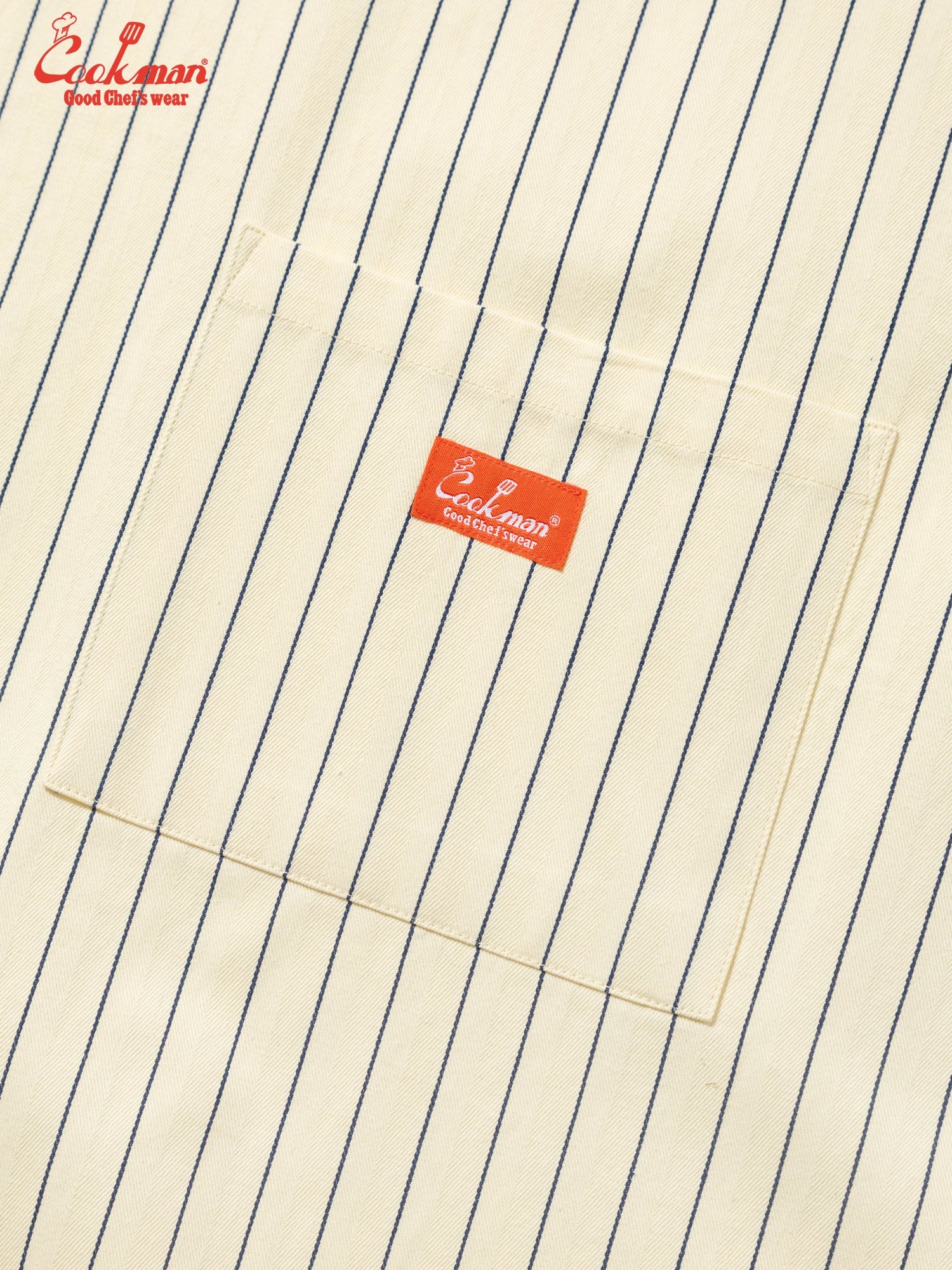 Long Apron - Herringbone Stripe : Cream