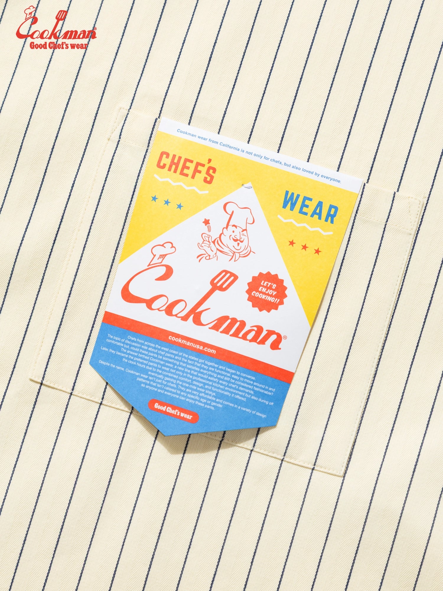 Long Apron - Herringbone Stripe : Cream