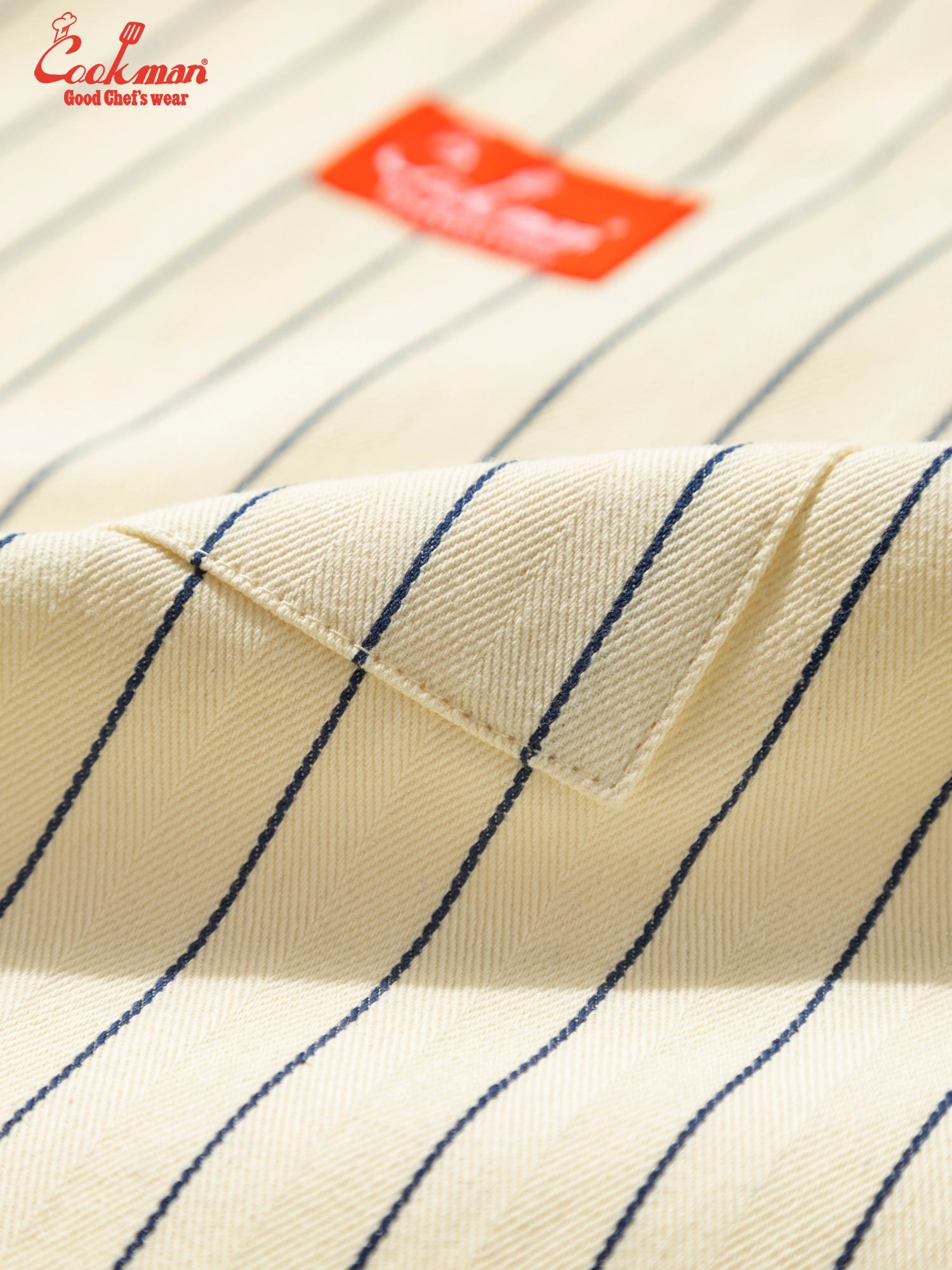 Long Apron - Herringbone Stripe : Cream