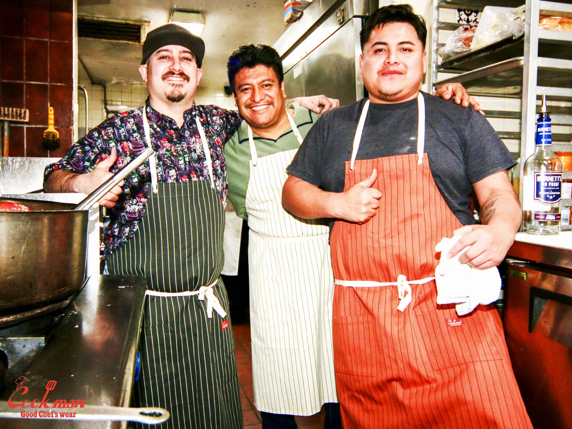 Long Apron - Herringbone Stripe : Cream