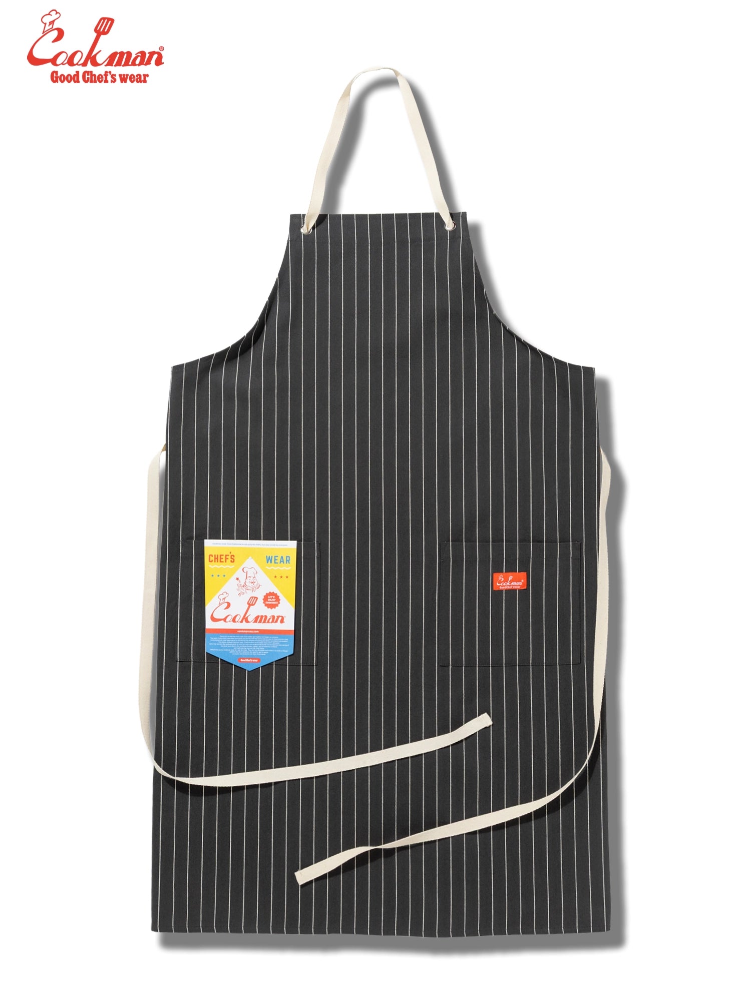 Long Apron - Herringbone Stripe : Charcoal