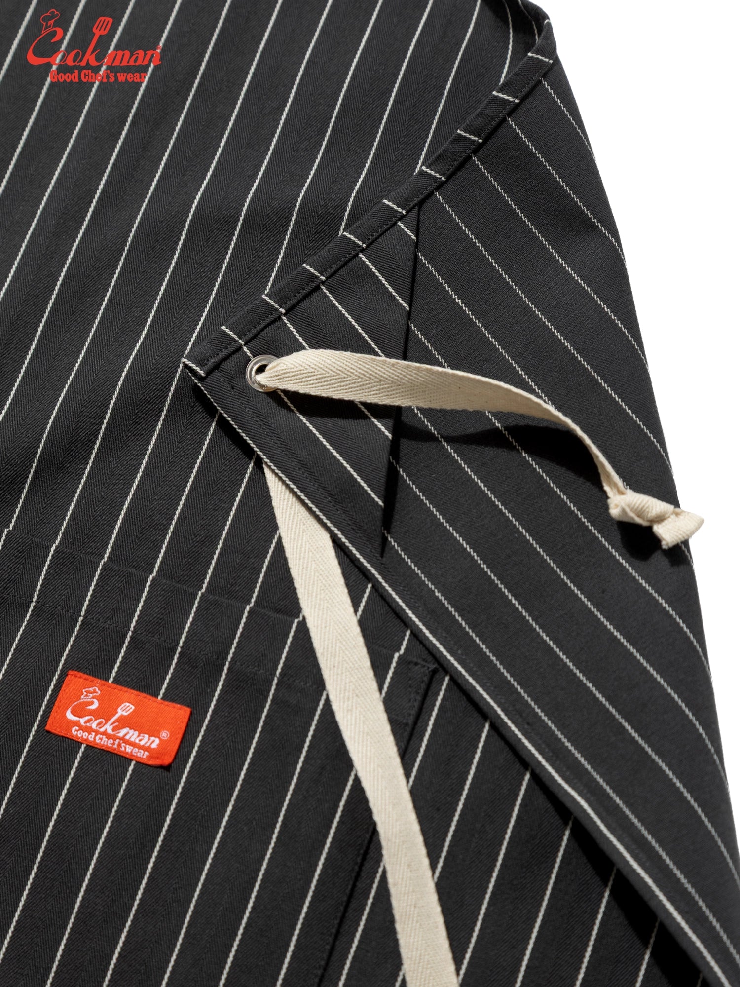 Long Apron - Herringbone Stripe : Charcoal
