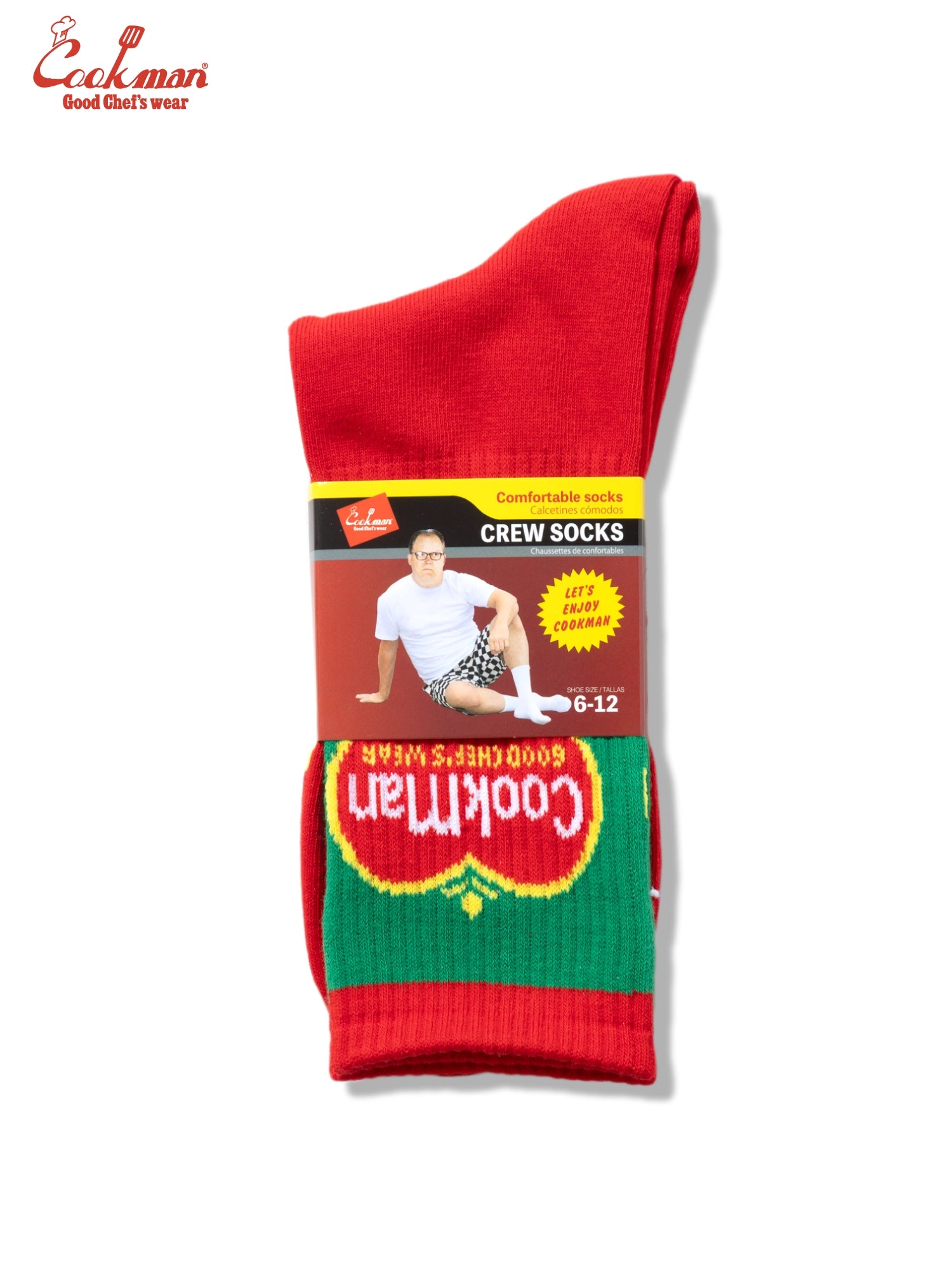 Rib Crew Socks -  Tomato