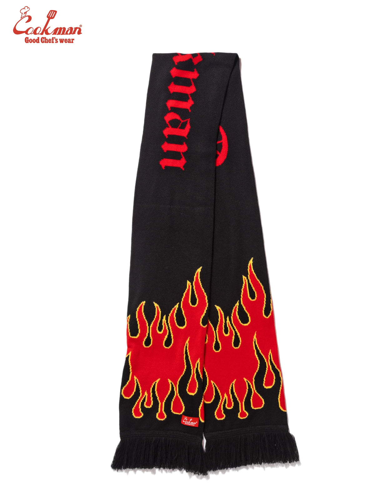 Knitted Scarf - Flame Black Red