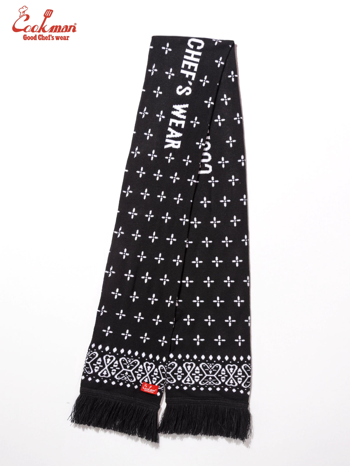 Knitted Scarf - Bandanna Cross Black