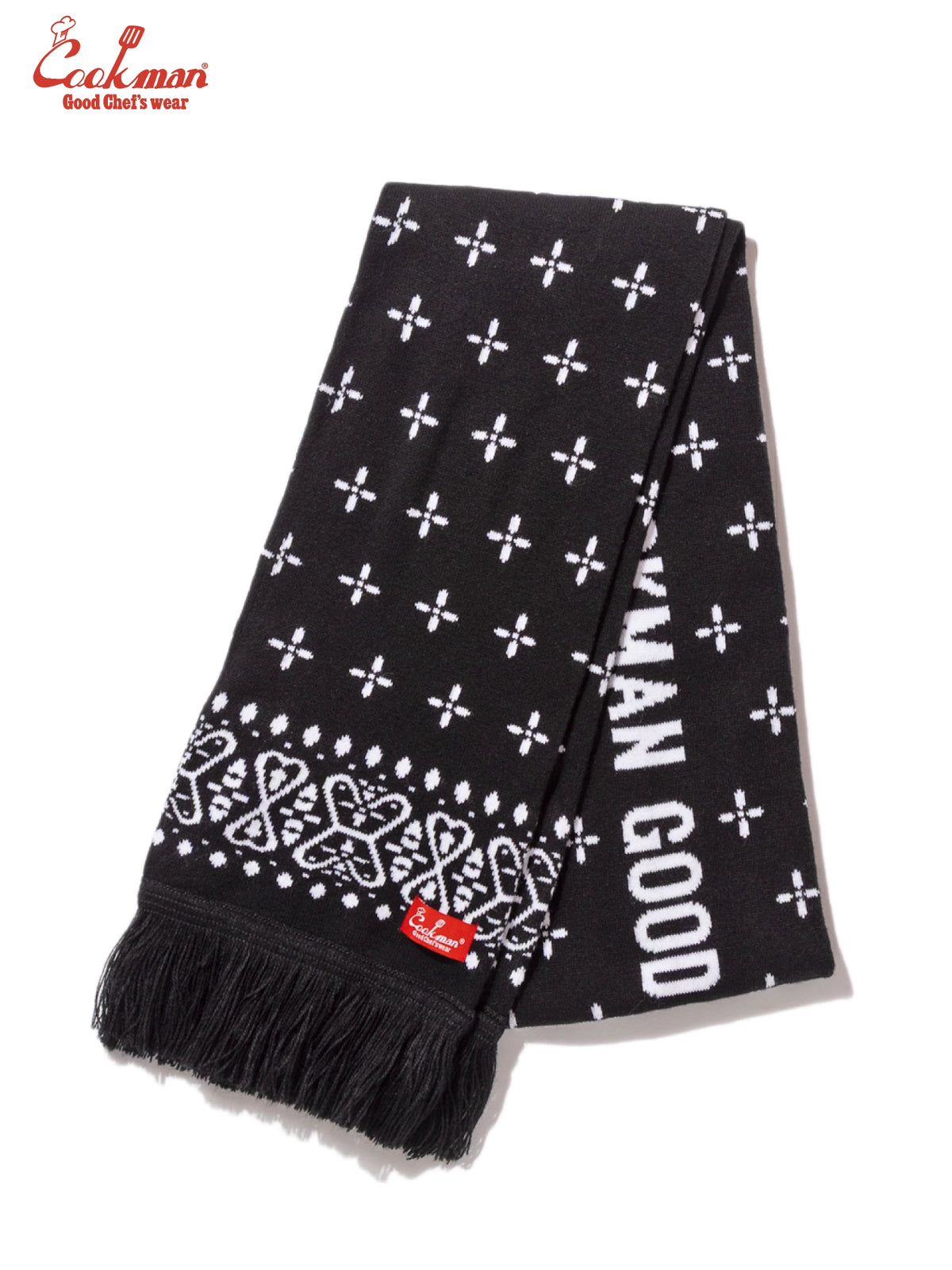 Knitted Scarf - Bandanna Cross Black