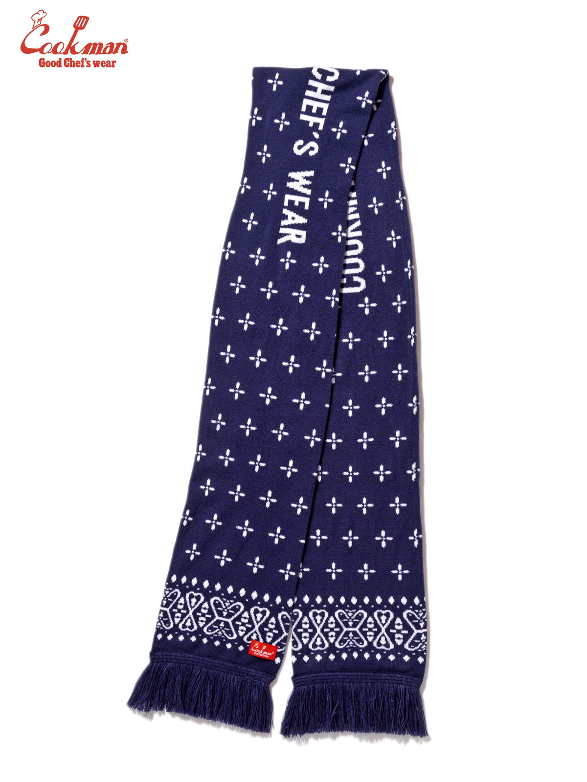 Knitted Scarf - Bandanna Cross Navy