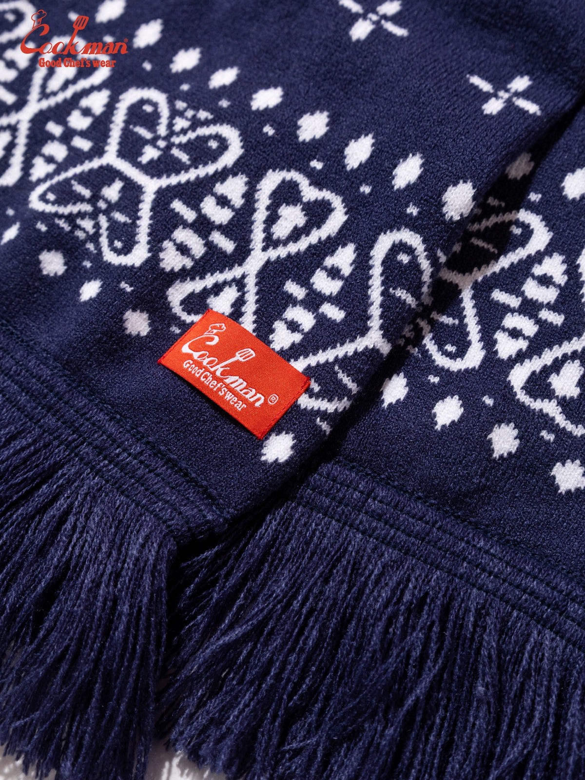 Knitted Scarf - Bandanna Cross Navy