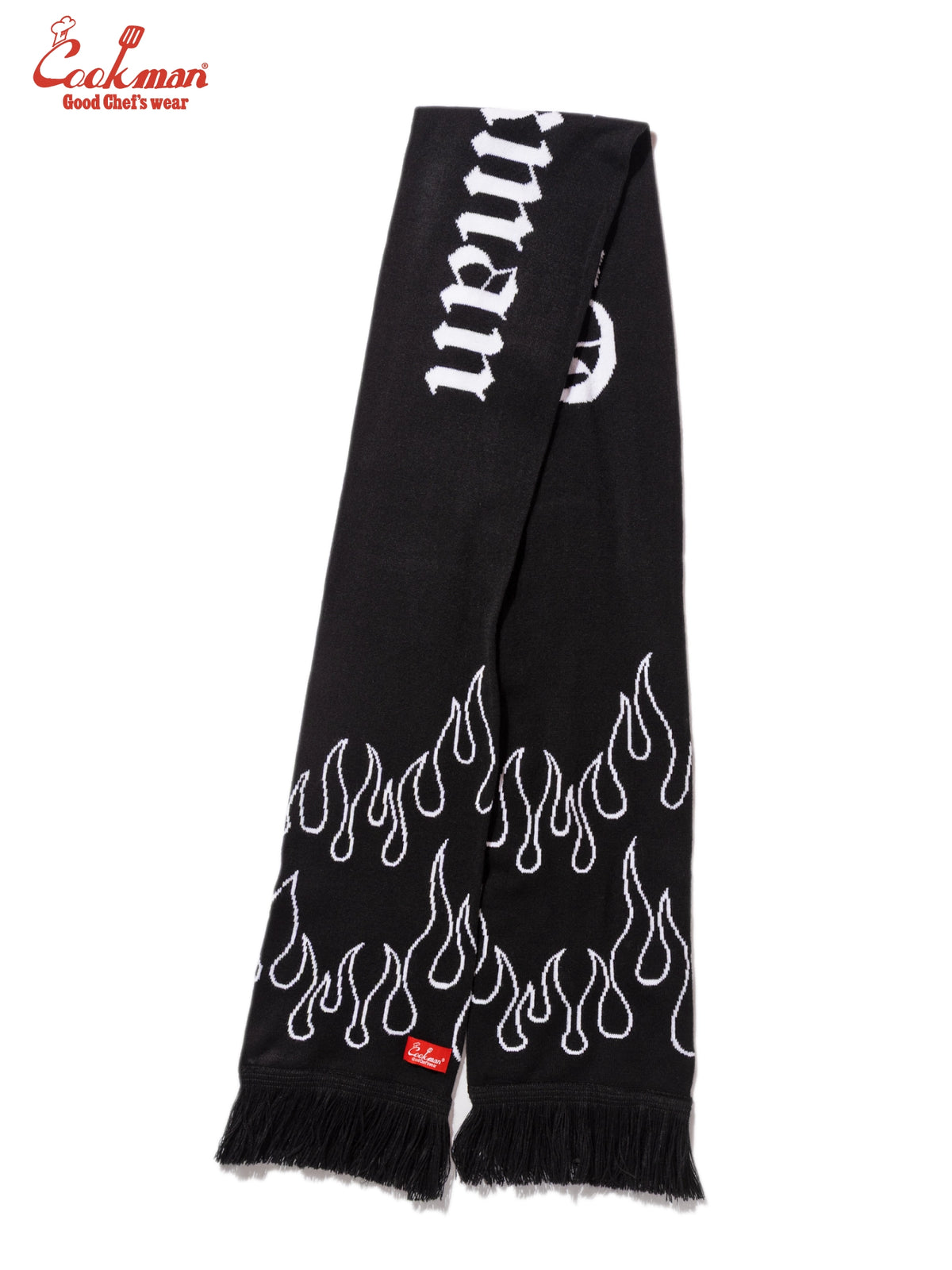 Knitted Scarf - Flame Black Black