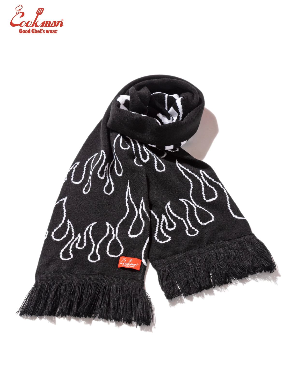 Knitted Scarf - Flame Black Black