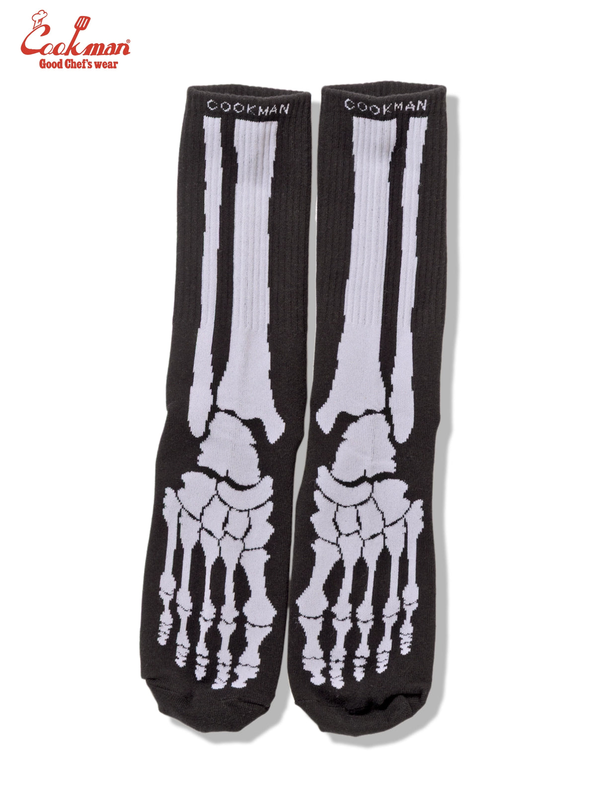 Rib Crew Socks -  Bone Black
