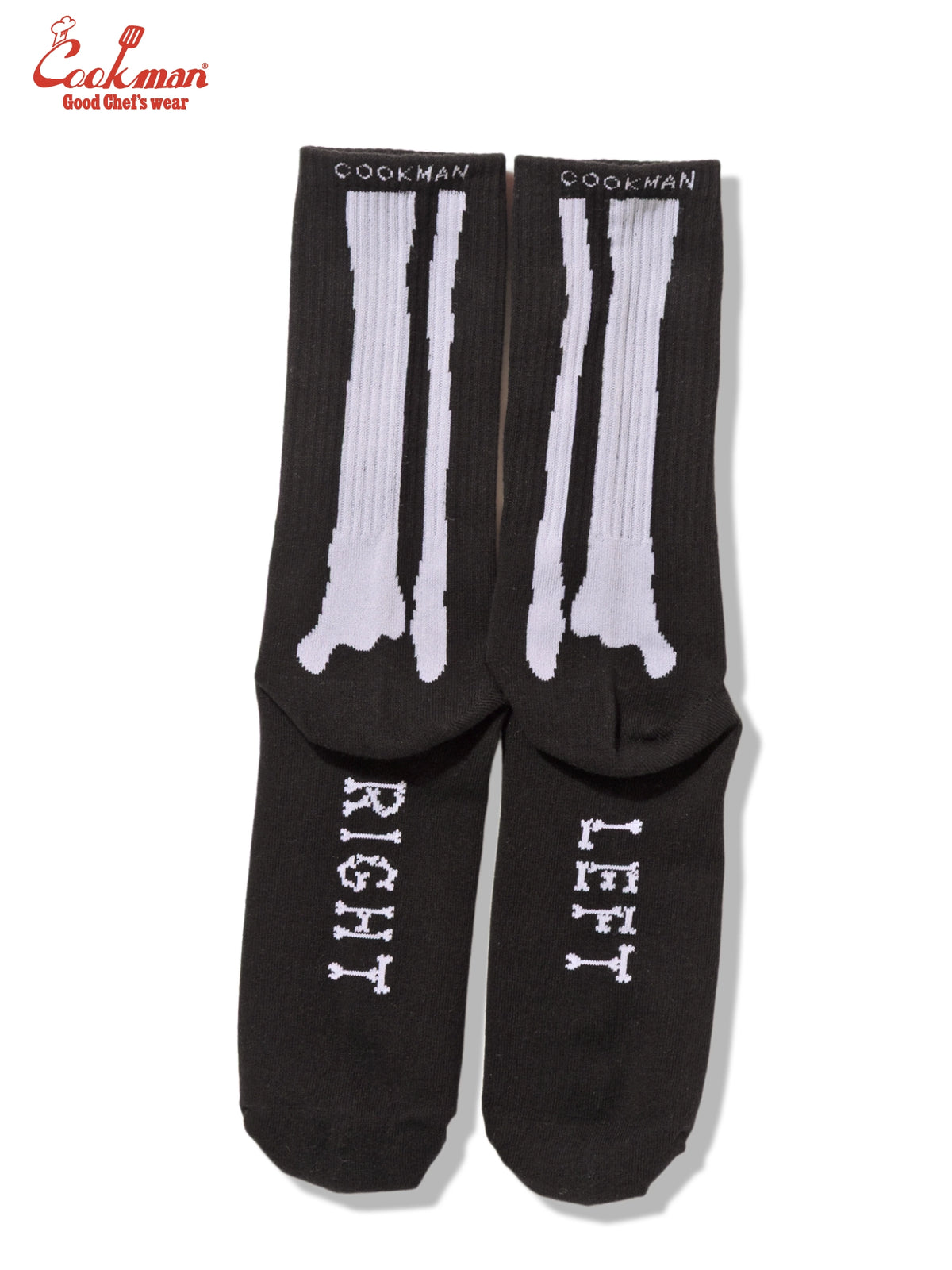 Rib Crew Socks -  Bone Black