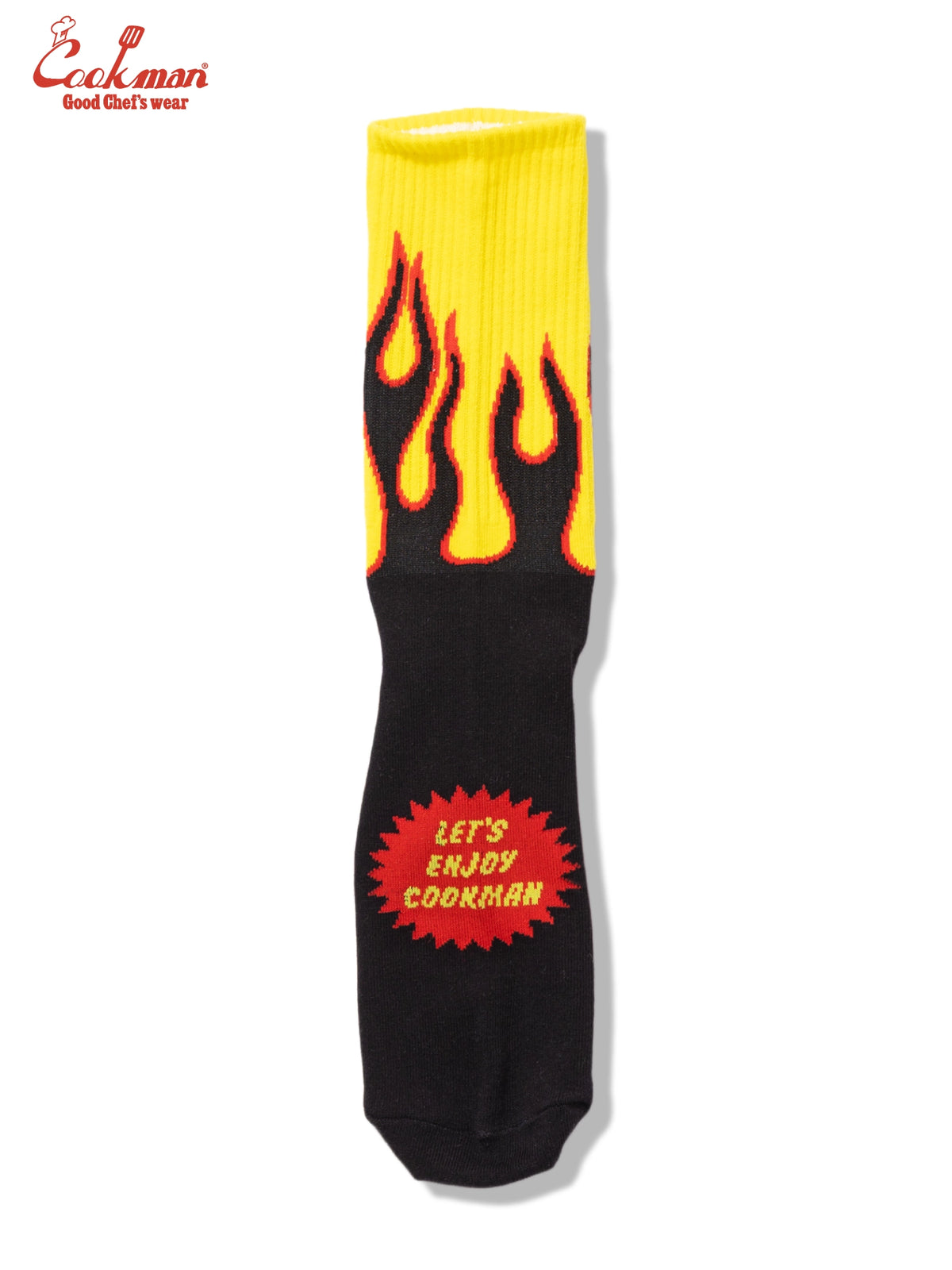 Rib Crew Socks -  Flame Black Yellow