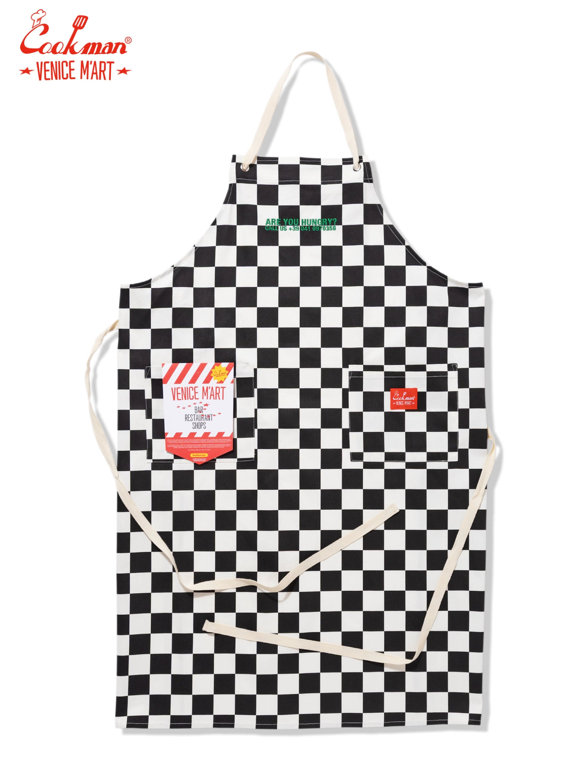 Long Apron - VENICE M'Art : Checker Black