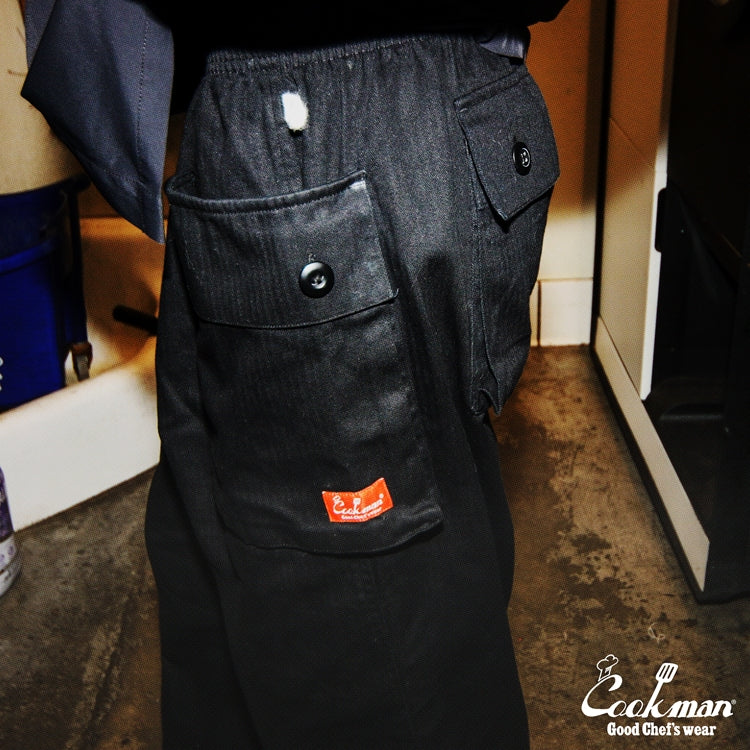 Cookman Monkey Pants - Herringbone : Black