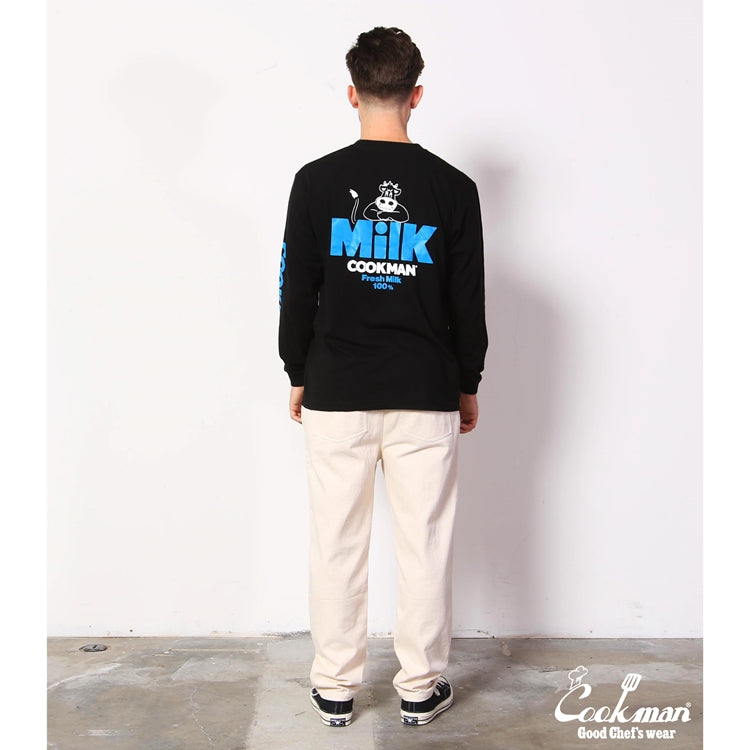 Cookman Long Sleeve Tees - Milk : Black