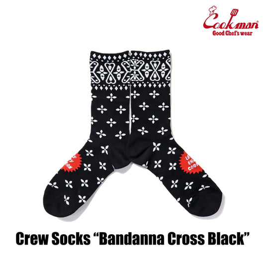 Cookman Crew Socks - Bandanna Cross : Black