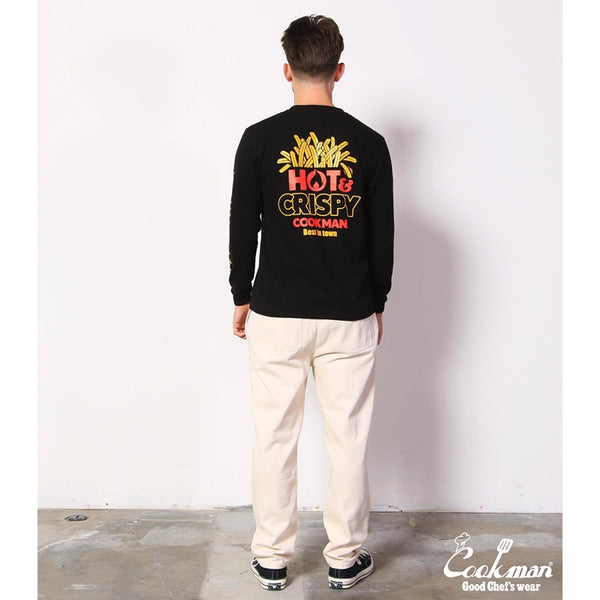 Cookman Long Sleeve Tees - French Fries : Black