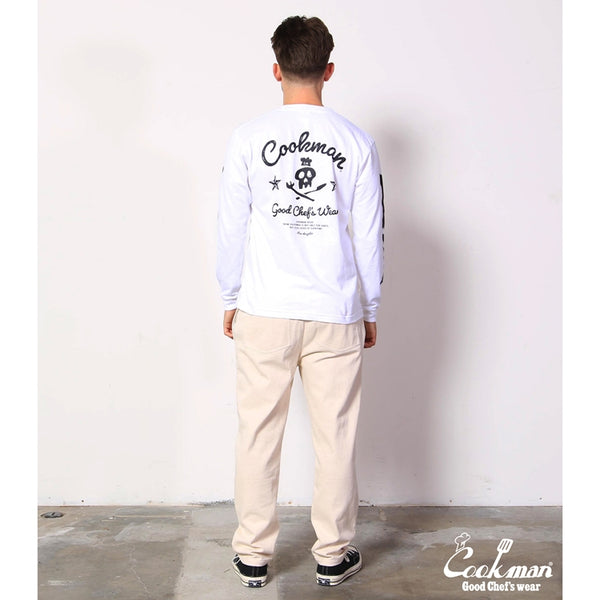 Cookman Long Sleeve T-shirts - Skull : White