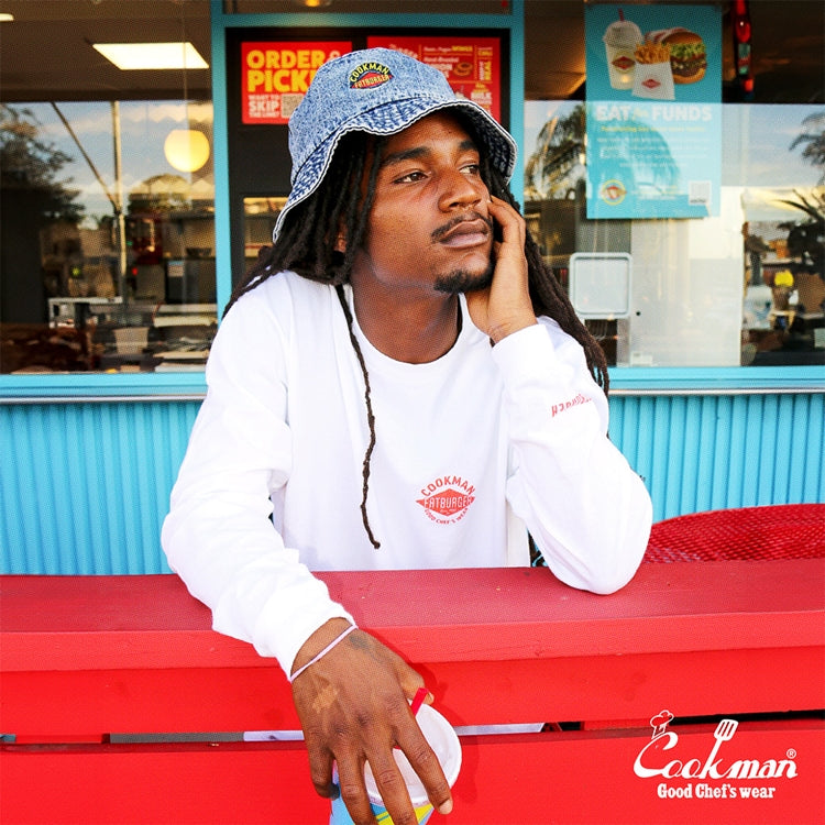 Cookman Washed Long Sleeve Tees - FAT Topping Menu : White