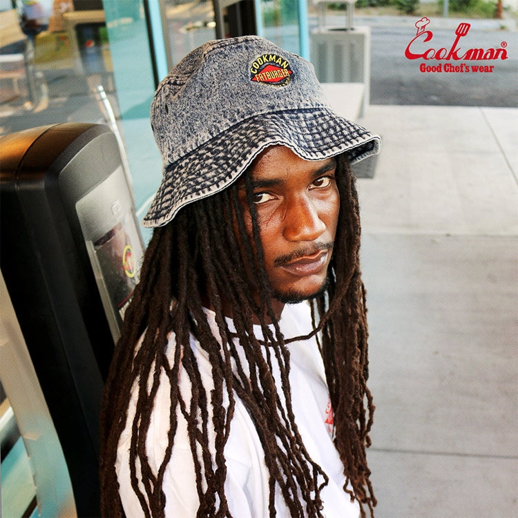 Cookman Bucket Hat - Snow Washed Denim FAT Blue