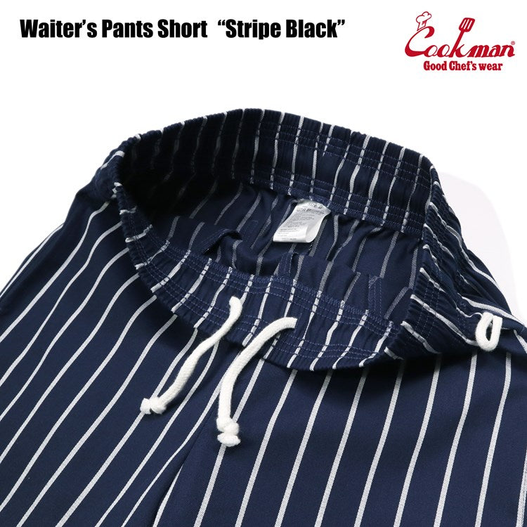 Cookman Waiter's Short Pants (stretch) - Stripe : Navy